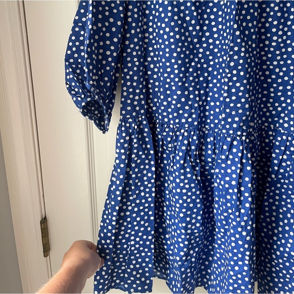 H&M Royal Blue Balloon Sleeve Dress in Size Large - Picture 3 of 3